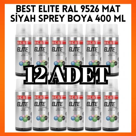 Best Elite Sprey Boya Mat Siyah Jant Boyası 400ml. Ral9526 - 12 ADET