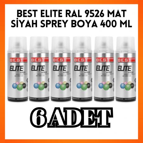 Best Elite Sprey Boya Mat Siyah Jant Boyası 400ml. Ral9526 - 6 ADET