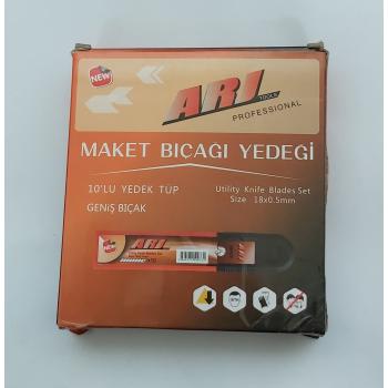 ARI MAKET BIÇAĞI YEDEĞİ GENİŞ BIÇAK 18x0,5 MM 1 PAKET 10 TÜP 100ADET