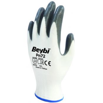 Beybi Pn72 (Elk7) Gri Nitril Kaplı Polyester Eldiven No:10XL 1 Çift