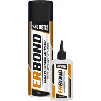 Erbond Mdf Hızlı Yapıştırıcı 500 ML + 130 Gr. Sprey Sunta Yapıştırıcısı Ahşap Cam Plastik