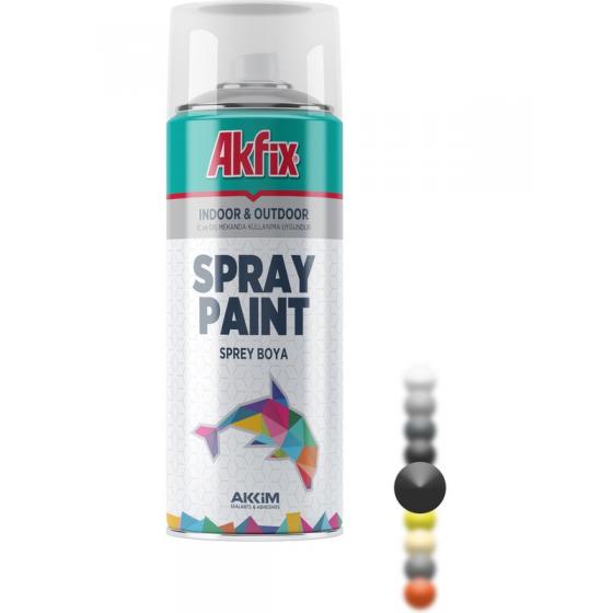 Akfix Sprey Boya Parlak Siyah RAL9005 400ML / 300GR