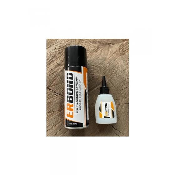 Erbond Mdf Hızlı Yapıştırıcı 200 ML + 50 Gr. Sprey Sunta Yapıştırıcısı Ahşap Cam Plastik