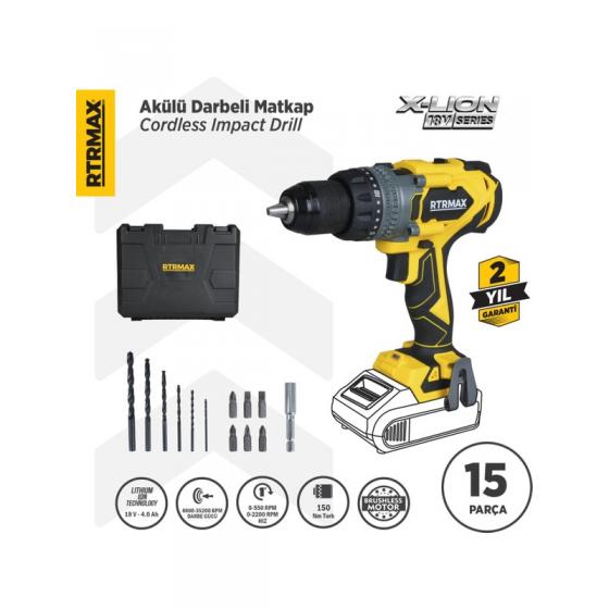 Rtrmax Şarjlı Darbeli Matkap Kömürsüz 150Nm RTX3020B - Akü Hariç