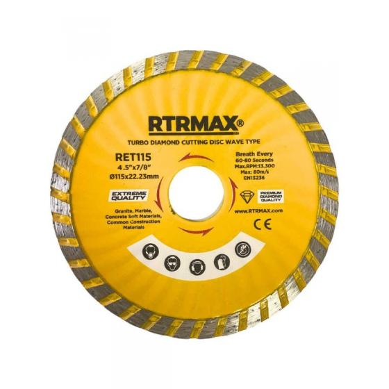 Rtrmax Turbo Kanallı Elmas Testere Mermer Kesici 180 mm RET180