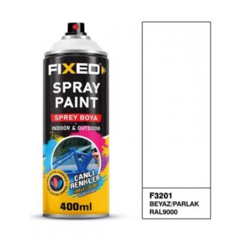 SGS Fıxed Ral 9000 Parlak Beyaz Akrilik Sprey Boya 400 ml