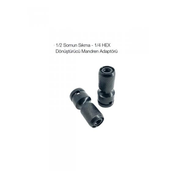 Gfb 1/2 Somun Sıkma - 1/4 Hex Dönüştürücü Mandren Adaptörü GFB2794