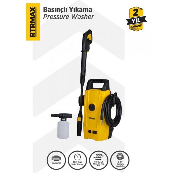 Rtrmax Yüksek Basınçlı Yıkama Makinası 1400W 105 Bar RTM707