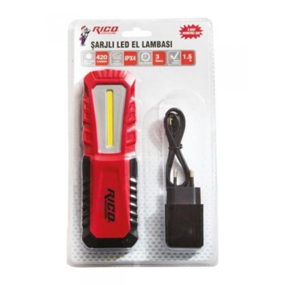 Rico Şarjlı Led El Lambası 420 Lümen Mıknatıslı 013-RC0038