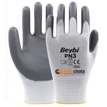 Beybi PN3 Gri-Beyaz Nitril Eldiven 10/XL 1 Çift